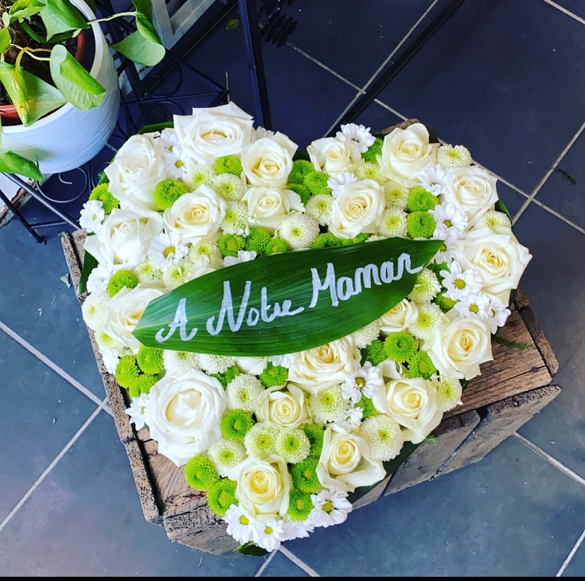 Cœurs composition deuil