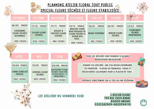 NOUVEAU Atelier floral FLEURS SECHÉES ET FLEURS STABILISÉES